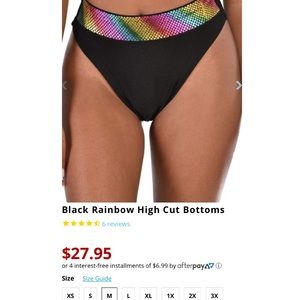🌈Black Rainbow High Cut Bottoms🖤